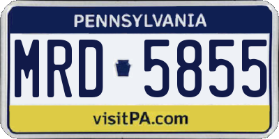 PA license plate MRD5855