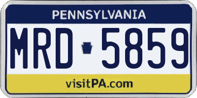 PA license plate MRD5859
