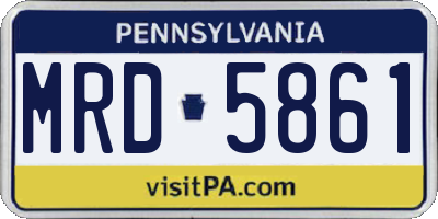 PA license plate MRD5861