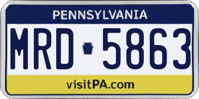 PA license plate MRD5863