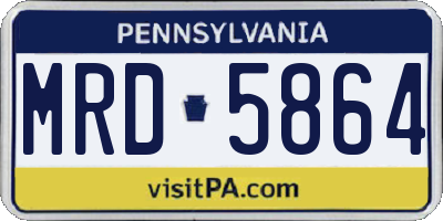 PA license plate MRD5864