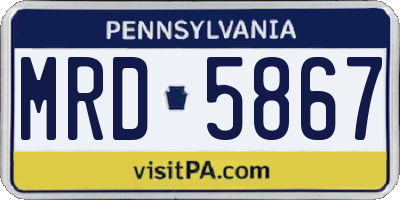 PA license plate MRD5867