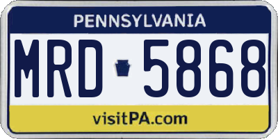PA license plate MRD5868