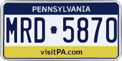 PA license plate MRD5870