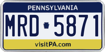 PA license plate MRD5871