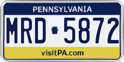 PA license plate MRD5872