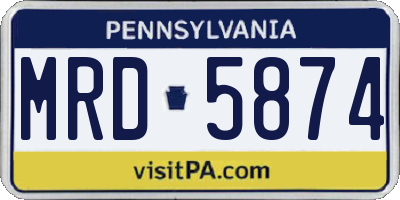 PA license plate MRD5874