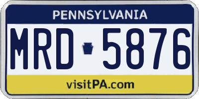 PA license plate MRD5876