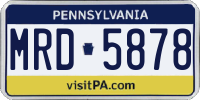 PA license plate MRD5878