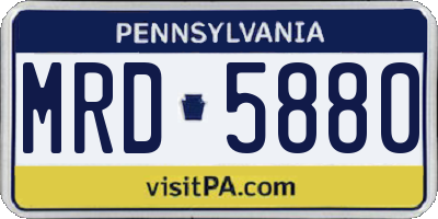 PA license plate MRD5880