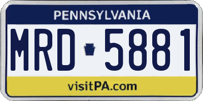 PA license plate MRD5881