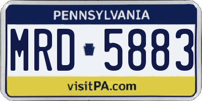 PA license plate MRD5883
