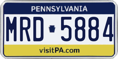 PA license plate MRD5884
