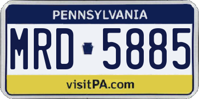 PA license plate MRD5885