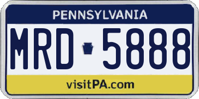 PA license plate MRD5888