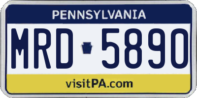 PA license plate MRD5890