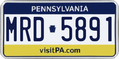 PA license plate MRD5891