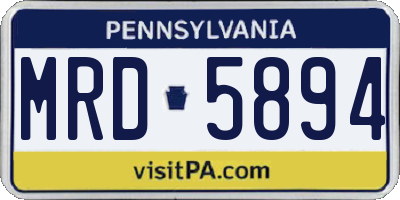 PA license plate MRD5894