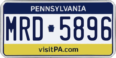 PA license plate MRD5896
