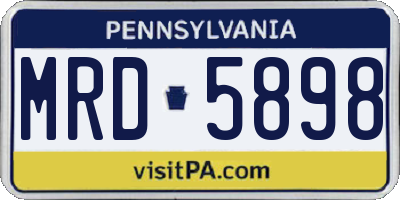 PA license plate MRD5898
