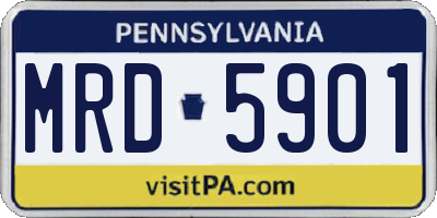 PA license plate MRD5901