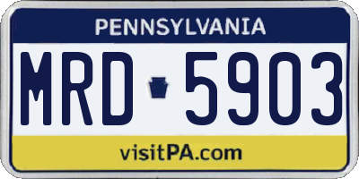 PA license plate MRD5903