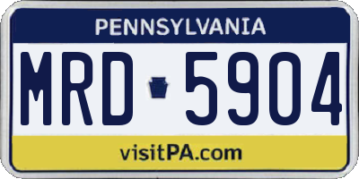 PA license plate MRD5904
