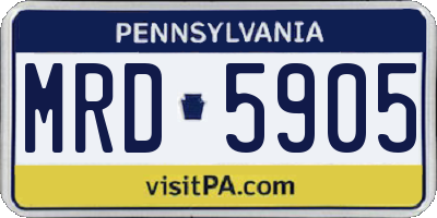 PA license plate MRD5905