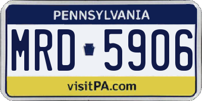 PA license plate MRD5906