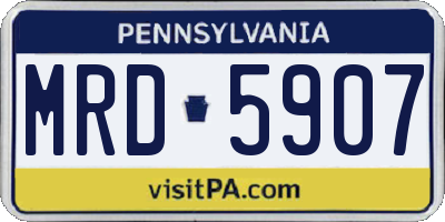 PA license plate MRD5907