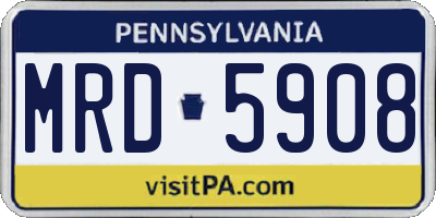 PA license plate MRD5908