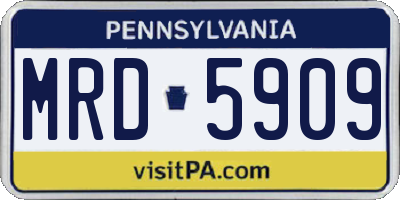 PA license plate MRD5909