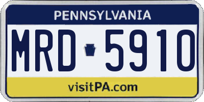 PA license plate MRD5910