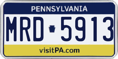 PA license plate MRD5913