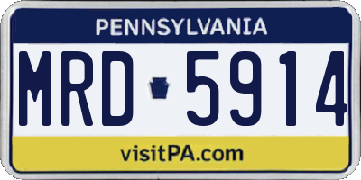 PA license plate MRD5914