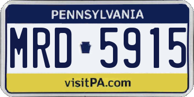 PA license plate MRD5915