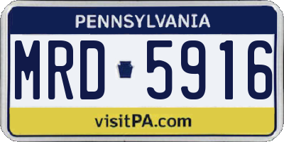 PA license plate MRD5916