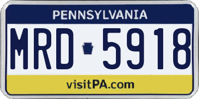 PA license plate MRD5918