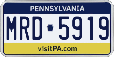 PA license plate MRD5919