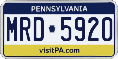PA license plate MRD5920