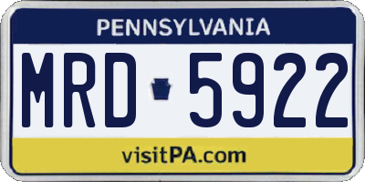 PA license plate MRD5922