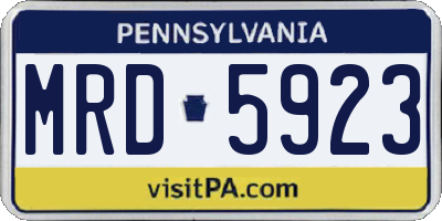 PA license plate MRD5923