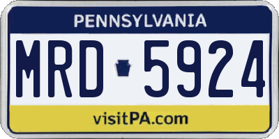 PA license plate MRD5924