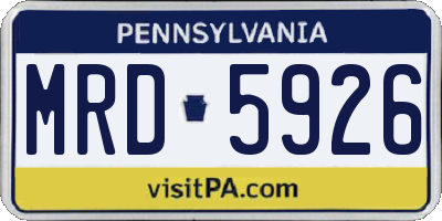 PA license plate MRD5926