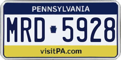 PA license plate MRD5928