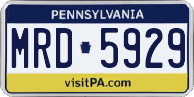 PA license plate MRD5929