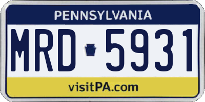 PA license plate MRD5931
