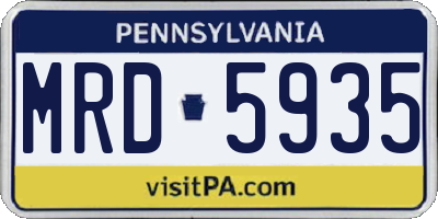 PA license plate MRD5935