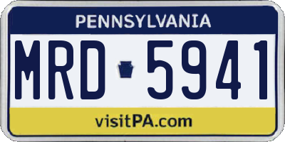 PA license plate MRD5941