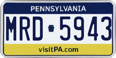 PA license plate MRD5943